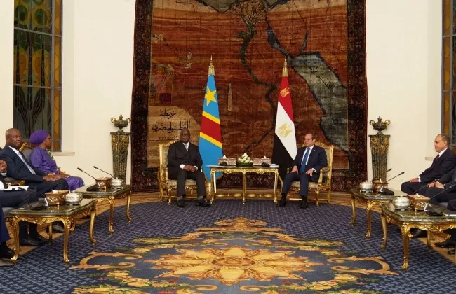 الرئيس السيسى يستقبل رئيس الكونغو الديمقراطية ويثمن مشاركته فى افتتاح المتحف الكبير الرئيس السيسى يستقبل رئيس الكونغو الديمقراطية ويثمن مشاركته فى افتتاح المتحف الكبير