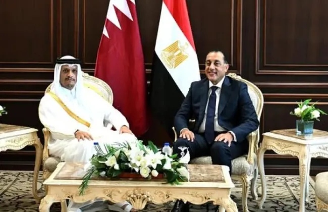رئيس الوزراء يلتقى نظيره القطرى بالعاصمة الدوحة 