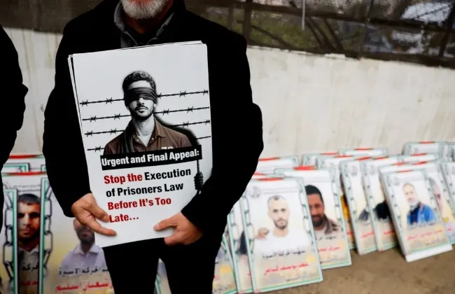  إقرار البرلمان الإسرائيلي قانون إعدام الأسرى الفلسطينيين