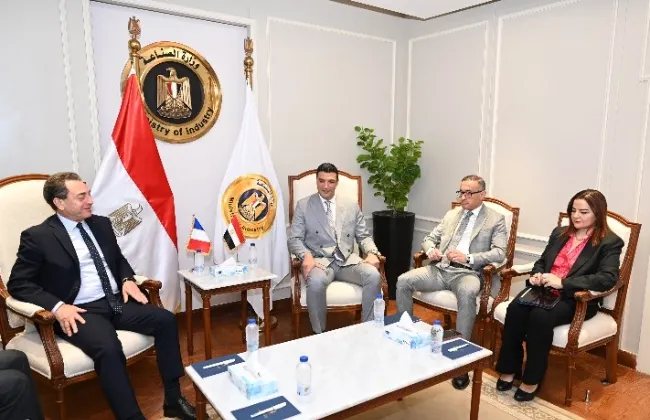 وزير الصناعة يبحث مع سفير فرنسا بناء القدرات المحلية ونقل التكنولوجيا