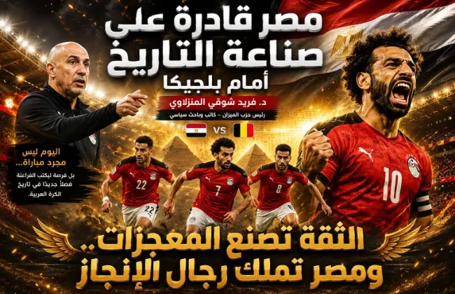 فريد شوقي : مصر قادرة على إسقاط بلجيكا وصناعة أول انتصار عربي في مونديال