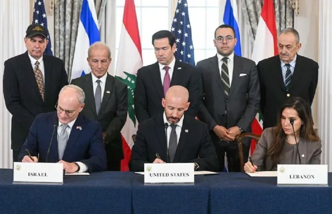 بنود الاتفاق الإطارى بين لبنان وإسرائيل الموقع فى واشنطن