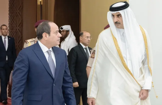 الرئيس السيسى: الشيخ حمد بن خليفة قدم عطاء ممتدا لتحقيق النهضة بدولة قطر