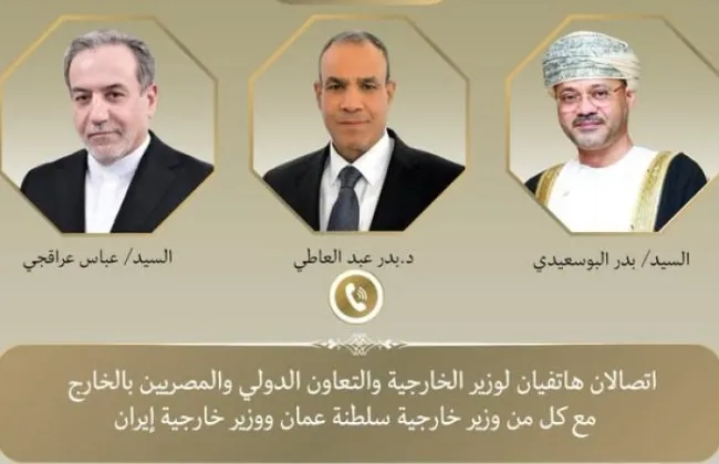 وزير الخارجية يبحث مع نظيريه الإيراني والعماني جهود خفض التصعيد وضمان حرية الملاحة
