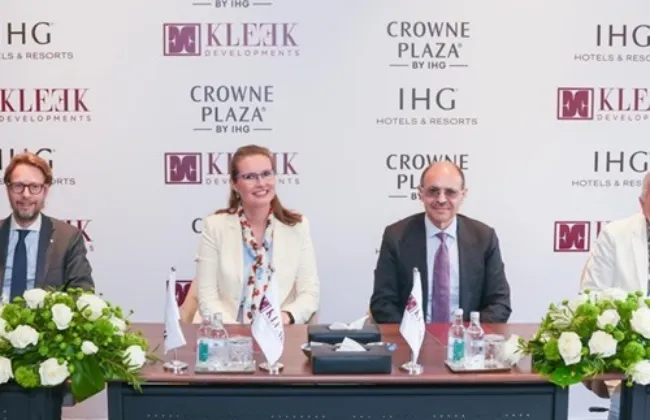 شركة Kleek developments توقع اتفاقية إدارة فندق كراون بلازا القاهرة الجديدة مع IHG العالمية